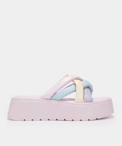 KOI Footwear Pink Marshmallow Fluff Sliders NEW IN