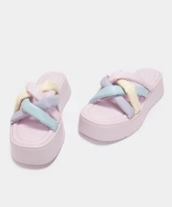 KOI Footwear Pink Marshmallow Fluff Sliders NEW IN