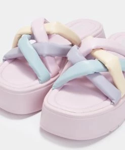 KOI Footwear Pink Marshmallow Fluff Sliders NEW IN