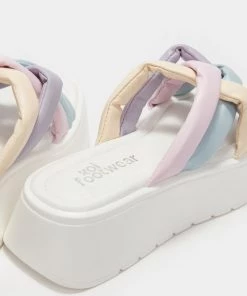 KOI Footwear White Marshmallow Fluff Sliders