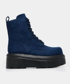 KOI Footwear Talwar Navy Chunky Stomper Boots