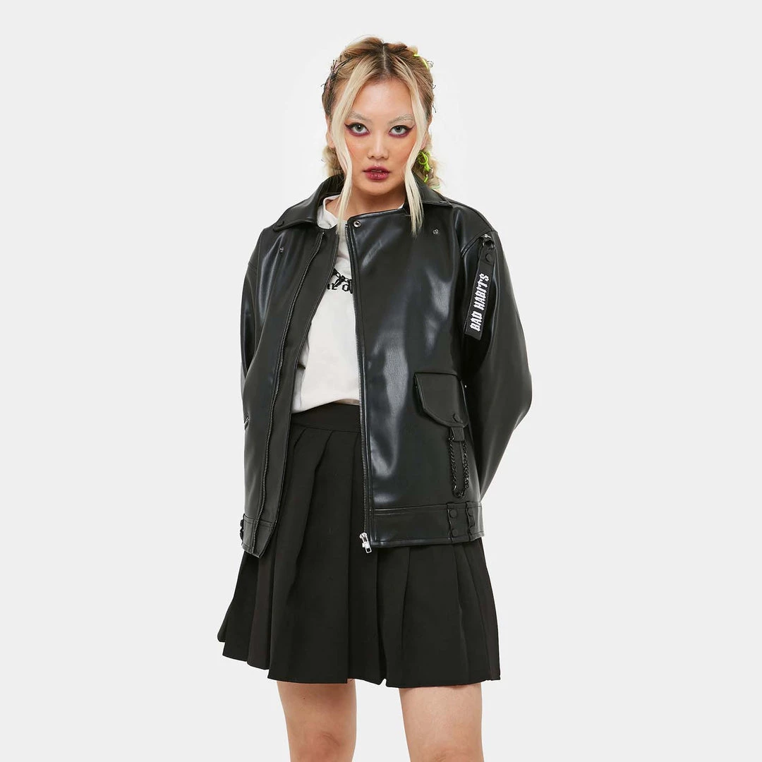 KOI Footwear Goth Bad Habits Women's Vegan Leather Jacket 3 KOI Footwear Goth Bad Habits Women's Vegan Leather Jacket