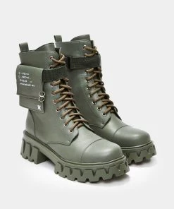 KOI Footwear Banshee Khaki Boots Goth 11 KOI Footwear Banshee Khaki Boots Goth