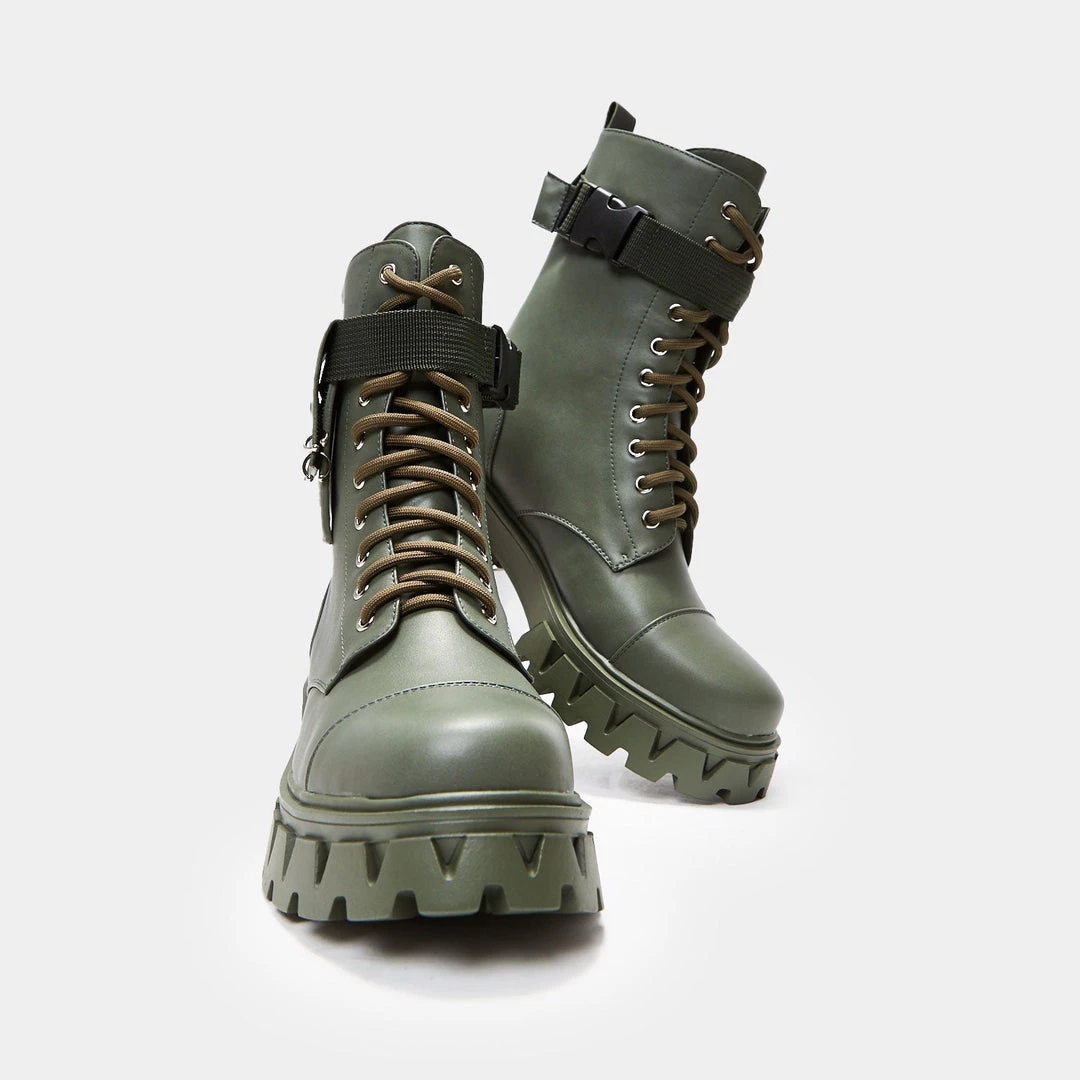 KOI Footwear Banshee Khaki Boots Goth 5 KOI Footwear Banshee Khaki Boots Goth