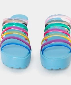 KOI Footwear NEW IN Lollipops Blue Strappy Sliders