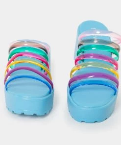 KOI Footwear NEW IN Lollipops Blue Strappy Sliders