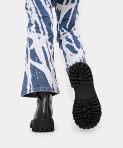 KOI Footwear Bozo Purple Fork Toe Boots Goth