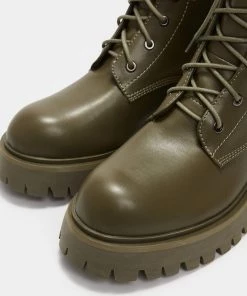 KOI Footwear Corral Khaki Military Lace Up Boots SALE