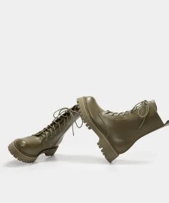 KOI Footwear Corral Khaki Military Lace Up Boots SALE