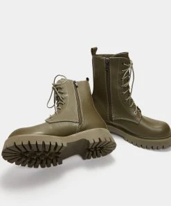 KOI Footwear Corral Khaki Military Lace Up Boots SALE