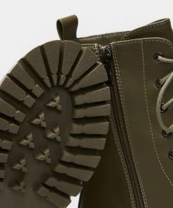 KOI Footwear Corral Khaki Military Lace Up Boots SALE