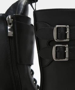 Meijiali Shoes Desolation Gunmetal Combat Boots Goth