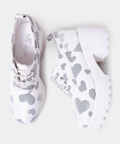KOI Footwear Rivendell White Heart Lace Up Shoes
