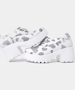 KOI Footwear Rivendell White Heart Lace Up Shoes