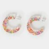 KOI Footwear Rainbow Glitter Chaser Hoop Earrings ACCESSORIES 2 KOI Footwear Rainbow Glitter Chaser Hoop Earrings ACCESSORIES