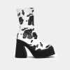 Elegant Shoes Ltd WOMEN'S Holy Cow Print Heeled Boots