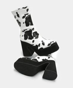 Elegant Shoes Ltd WOMEN'S Holy Cow Print Heeled Boots 11 Elegant Shoes Ltd WOMEN'S Holy Cow Print Heeled Boots