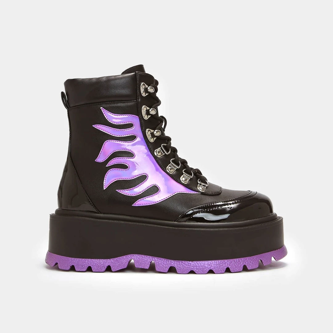 Meijiali Shoes Helios Purple Hologram Flame Boots 3 Meijiali Shoes Helios Purple Hologram Flame Boots