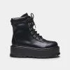 Meijiali Shoes HYDRA All Black Matrix Platform Boots NEW IN