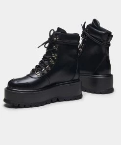 Meijiali Shoes HYDRA All Black Matrix Platform Boots NEW IN