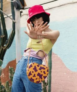 KOI Footwear Funky Town Orange Cow Print Bag NEW IN