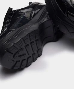 Elegant Shoes Ltd WOMEN'S Striker Black Hologram Bubble Trainer