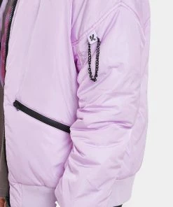 KOI Footwear Lilac Messages Men's Bomber Jacket CLOTHING