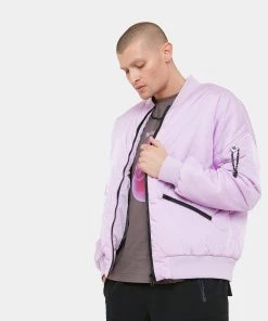 KOI Footwear Lilac Messages Men's Bomber Jacket CLOTHING