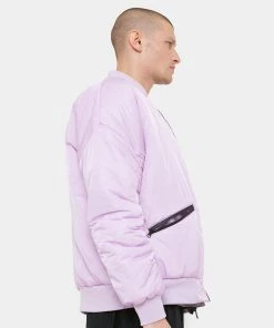 KOI Footwear Lilac Messages Men's Bomber Jacket CLOTHING