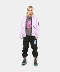 KOI Footwear Lilac Messages Women's Bomber Jacket