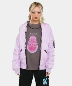 KOI Footwear Lilac Messages Women's Bomber Jacket