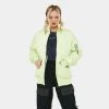 KOI Footwear Lime Green Messages Women's Bomber Jacket CLOTHING