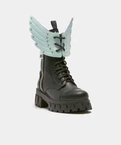 Elegant Shoes Ltd Attachable Green Angel Wings Shoe Accessories