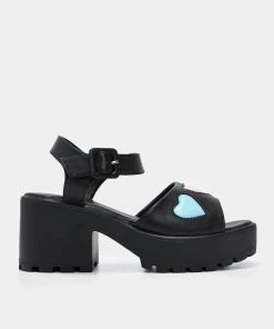 KOI Footwear Romance Rebel Black Heart Sandals