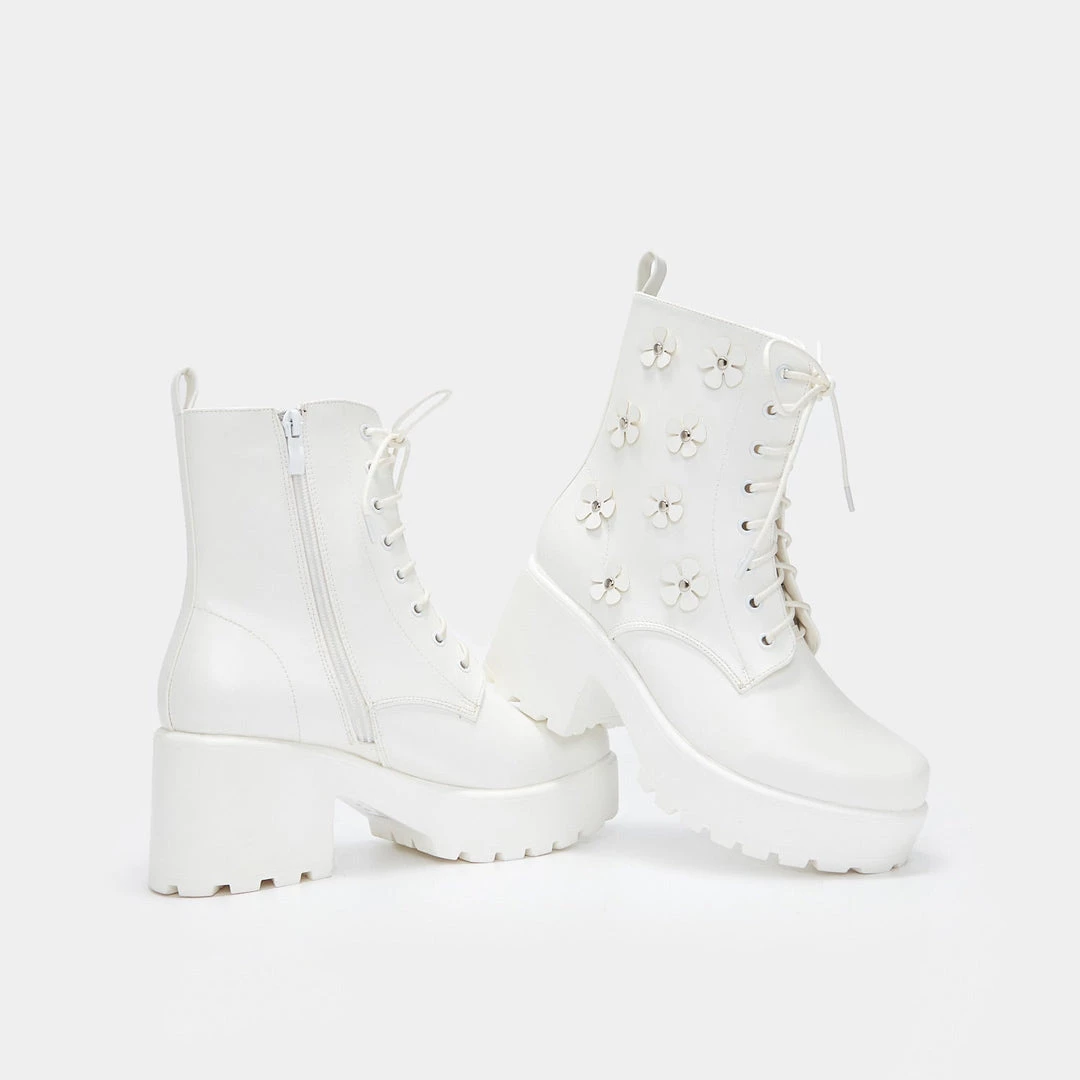 KOI Footwear Amabalis White Flower Platform Boots 4 KOI Footwear Amabalis White Flower Platform Boots