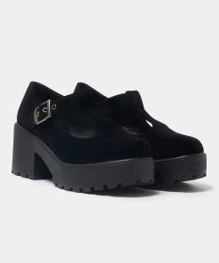 Elegant Shoes Ltd Sai Black Mary Janes 'Suede Edition'