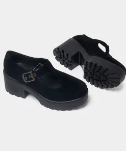 Elegant Shoes Ltd Sai Black Mary Janes 'Suede Edition'