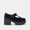 Elegant Shoes Ltd Sai Black Mary Janes 'Suede Edition'