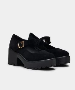 Elegant Shoes Ltd TIRA Black Mary Janes 'Suede Edition' NEW IN