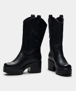 Elegant Shoes Ltd WOMEN'S WINTU Long Chunky Western Boots