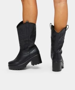 Elegant Shoes Ltd WOMEN'S WINTU Long Chunky Western Boots