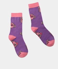 KOI Footwear Kawaii Hanging By A Thread Purple Socks