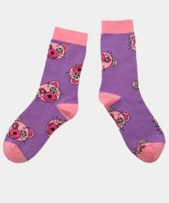 KOI Footwear Kawaii Hanging By A Thread Purple Socks