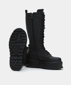 KOI Footwear NEW IN Palantir Men's Platform Black Lace Up Boots