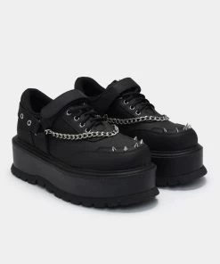 KOI Footwear NEW IN Retrograde Rebel Men's Black Platform Shoes