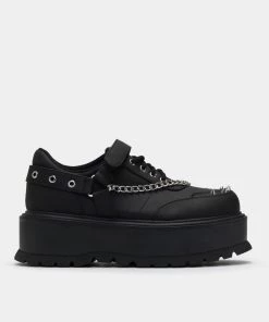 KOI Footwear NEW IN Retrograde Rebel Men's Black Platform Shoes