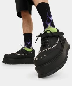 KOI Footwear NEW IN Retrograde Rebel Men's Black Platform Shoes