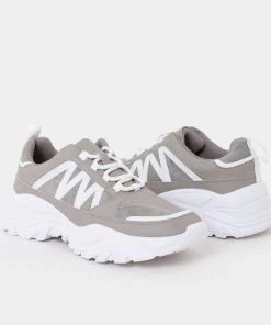 KOI Footwear Vega Chunky Grey Trainers