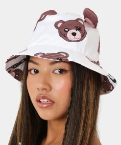 KOI Footwear Kawaii Beary Safe White Bucket Hat