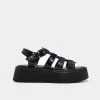 KOI Footwear Riakuma Black Croc Chunky Sandals